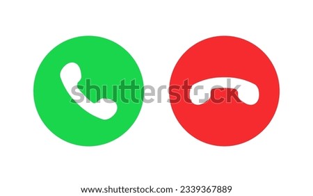 Calling Phone Answer Decline Buttons User Interface Elements Vector Illustration