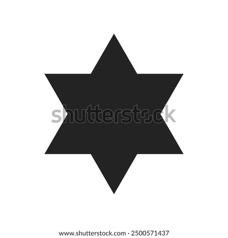 Six Pointed Star Jew Religious Flat Symbol Icon