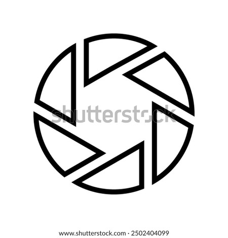 Camera Shutter Diaphragm Petals Aperture Outline Style Icon