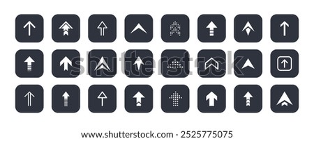 Up down arrows button set. Web arrow icon collection for website user interface. Different style cursor pointers vector illustration