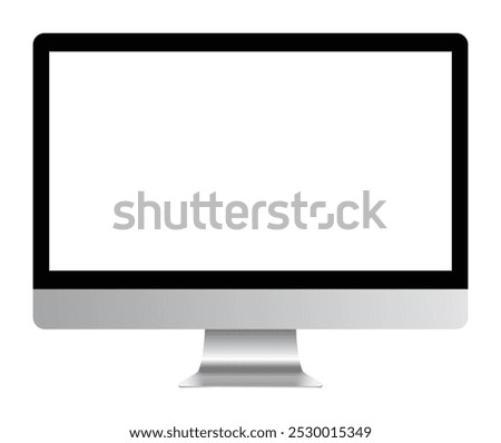 Apple iMac 27 inch desktop pc blank display mockup template. Modern computer device with empty screen for advertisement