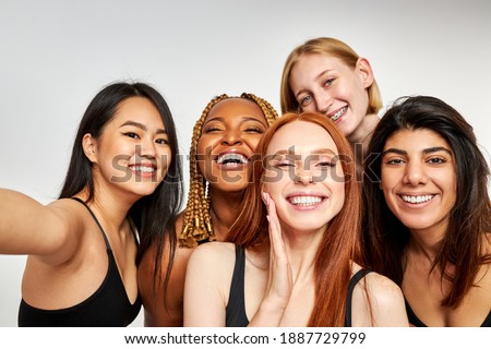 Similar – Image, Stock Photo Ethnic model in bodysuit on black background