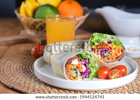 Similar – Image, Stock Photo Vegetable tortilla wraps