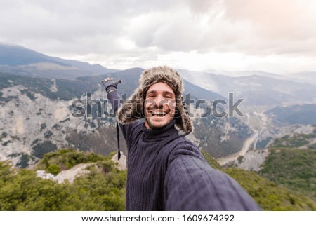 Image, Stock Photo Laughing women in mountainous area
