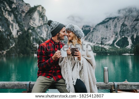 Similar – Image, Stock Photo Laughing women in mountainous area