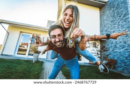 Similar – Image, Stock Photo Young female moving in new apartment