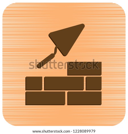 Brick with Trowel Symbol. Vector illustration