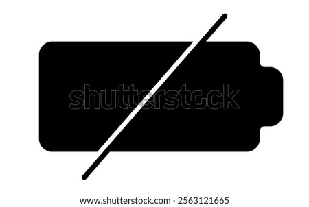 Battery dead icon Horizontal vector illustration