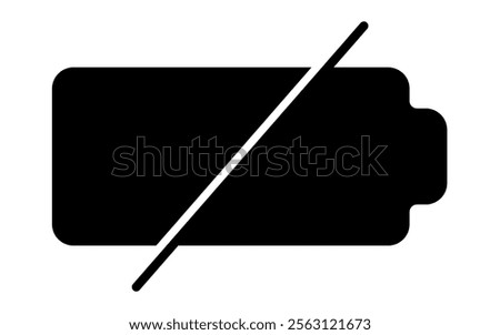 Battery dead icon Horizontal vector illustration