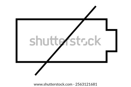 Battery dead icon Horizontal vector illustration