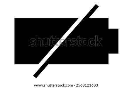 Battery dead icon Horizontal vector illustration