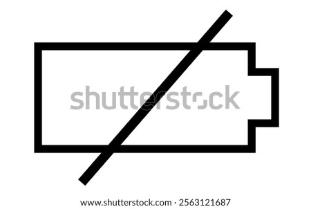 Battery dead icon Horizontal vector illustration