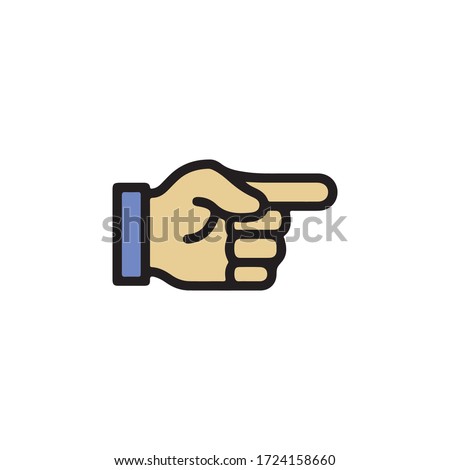 Gestures of Human Hand, Show Towards the Right Icon In Trendy  Design Vector Eps 10