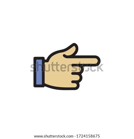 Gestures of Human Hand, Show Towards the Right Icon In Trendy  Design Vector Eps 10