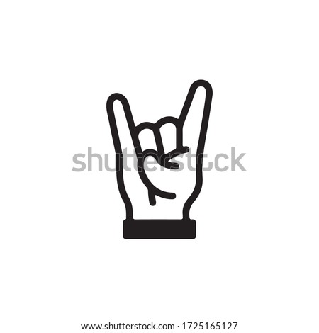 Heavy Metal Horns Hand, Rock Roll Gesture. Gestures of Human Hand Icon In Trendy  Design Vector Eps 10