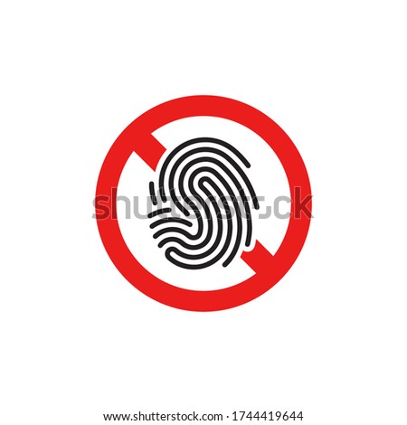 No Fingerprint Icon In Trendy Design Vector Eps 10