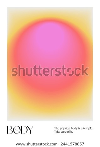 Positive Aura Gradient poster. Y2k style blurred gradient.
Body aura aesthetic. Colourful spiritual poster. Trendy wall art. Futurism vector art. Red, pink, yellow. Print, wallpaper, web template.