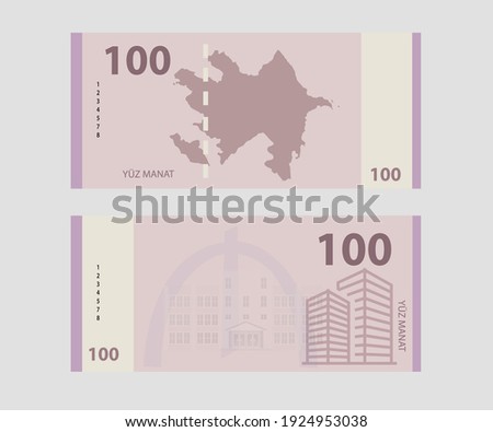 Azerbaijan manat vector 100 manat