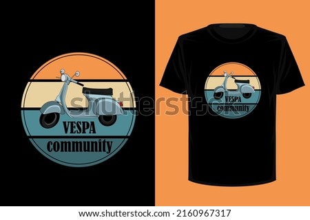 Community vespa retro vintage t shirt design