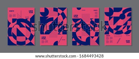 Minimal geometric posters set. Trendy design. Eps10 vector.