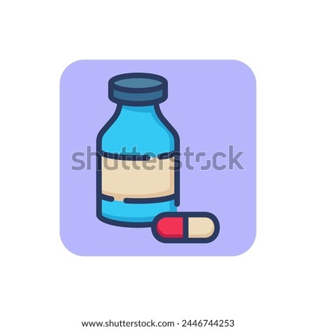 Pills bottle thin line icon. Tablet, capsule, medication outline sign. Medicine and healthcare concept. Vector illustration for web design and apps