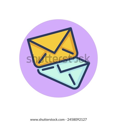 Mail line icon. Close envelopes, messages, correspondence outline sign. Messenger, communication, email concept. Vector illustration, symbol element for web design and apps