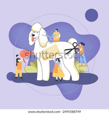 Similar – Image, Stock Photo Man with huge dog on street