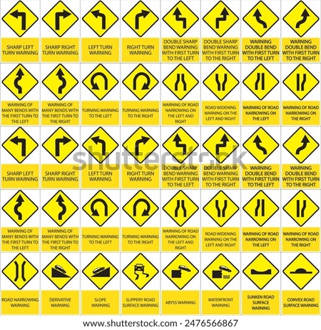 Fixed warning signs are warning signs whose installation is fixed or permanent and cannot be moved from place to place.