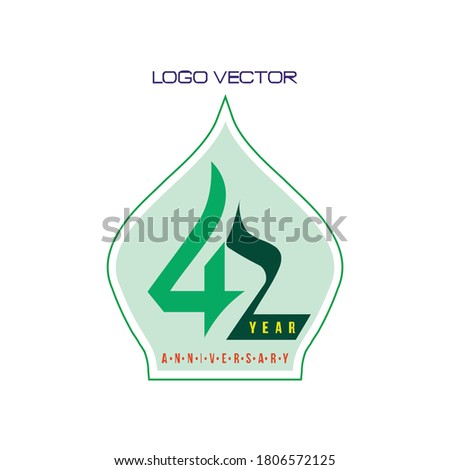 logo arrangement of number 42 which is creative, simple, authoritative and easy to understand
