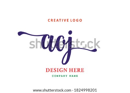 The simple AOJ type logo is easy to understand and authoritative Foto stock © 