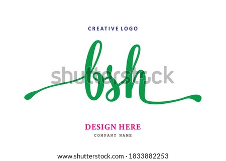 simple BSH lettering logo is easy to understand, simple and authoritative