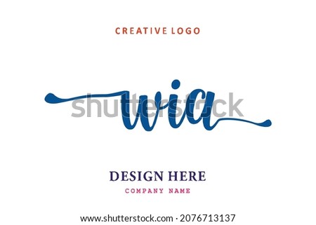 WIA lettering logo is simple, easy to understand and authoritative Zdjęcia stock © 
