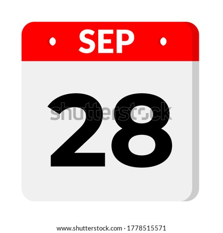 october 28 - flat calendar icon