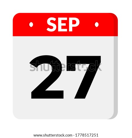 september 27 calendar icon with shadow