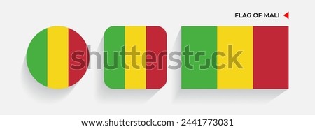 Mali Flags arranged in round, square and rectangular shapes