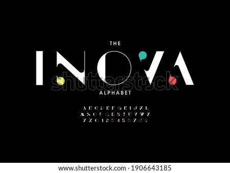 Stylized inova alphabet font vector