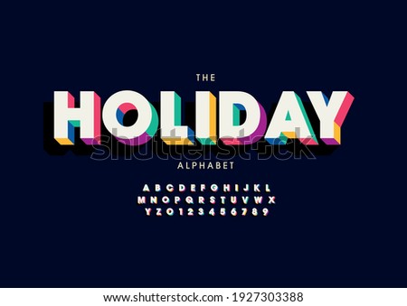 Vector of stylized holiday alphabet and font