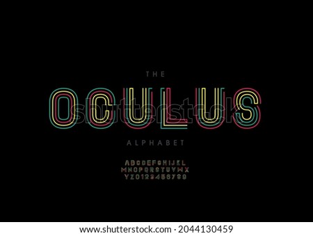 Vector of stylized oculus alphabet and font