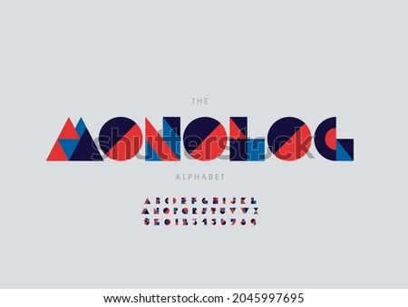 Vector of stylized monolog alphabet and font