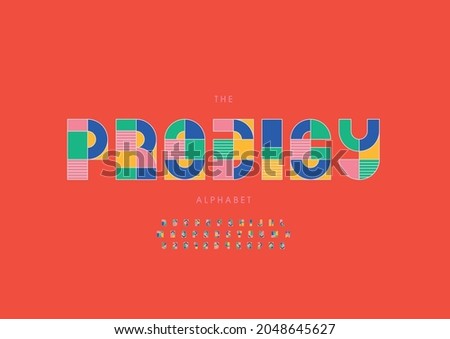 Vector of stylized prodigy alphabet and font
