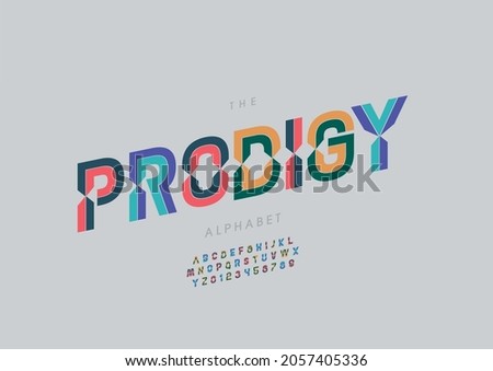 Vector of stylized prodigy alphabet and font