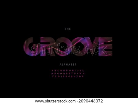 Vector of stylized groove alphabet and font