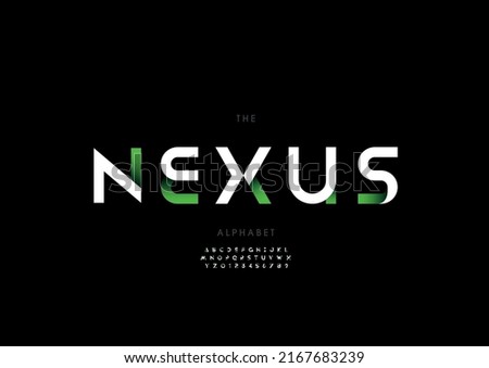 Vector of stylized nexus alphabet and font