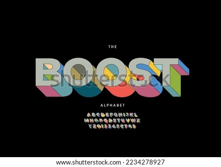 Vector of stylized boost alphabet and font