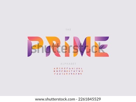 Vector of stylized prime alphabet and font