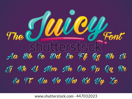 Vector of stylized font and alphabet