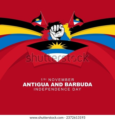 Antigua and Barbuda independence day is celebrated every year on November 1, design with antigua flag. Vector illustration