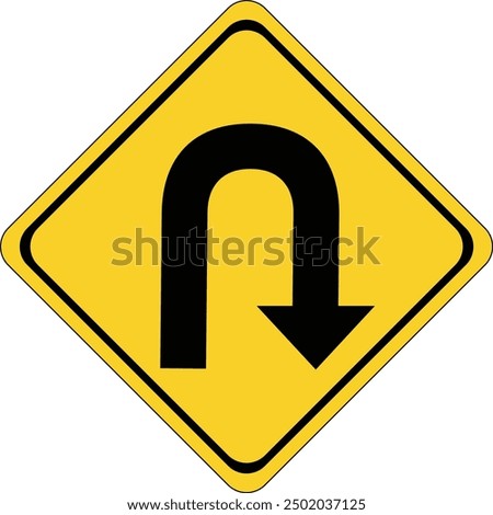 UTurn Traffic Road Sign Isolate On White Background 