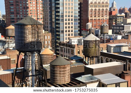 Similar – Image, Stock Photo New York Water Tanks