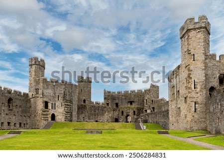 Similar – Image, Stock Photo Courtyard of an old house with a cloud